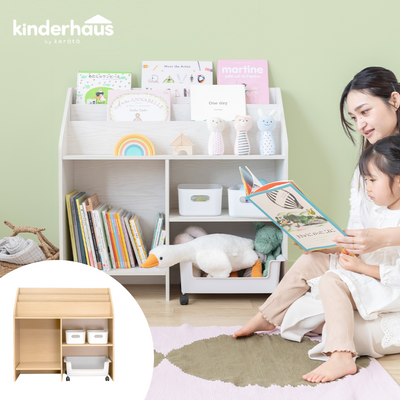 絵本棚×ボックスセット / 棚(ナチュラル) × ボックス(白)