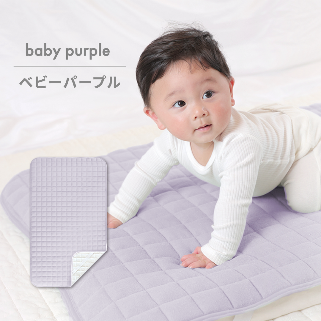 ベビー防水敷きパッド 70×120cm 2枚入り（ミルキーホワイト×いちごみるく【2枚組】）