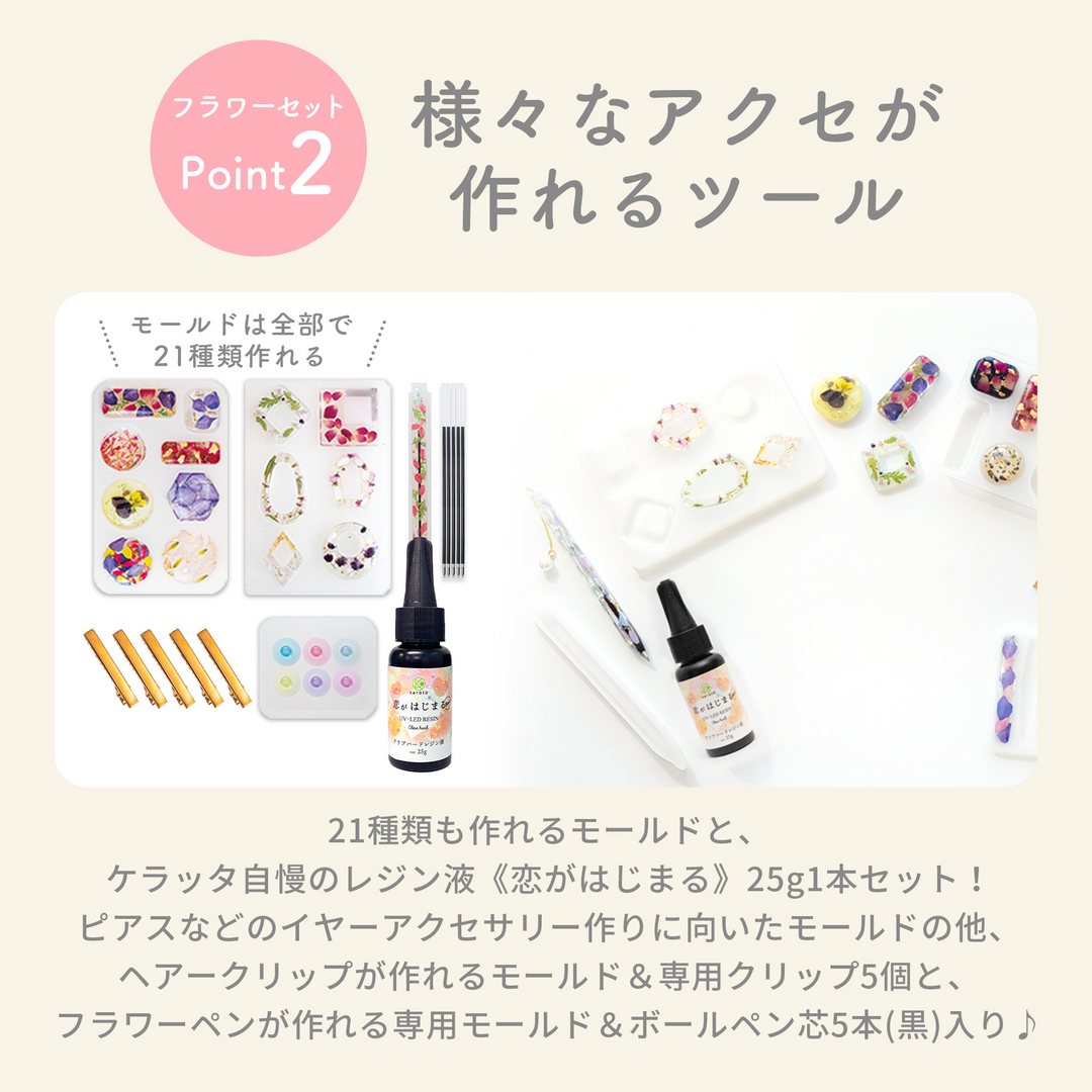 レジンクラフト 素材セット 宇宙キットとフラワーキット
