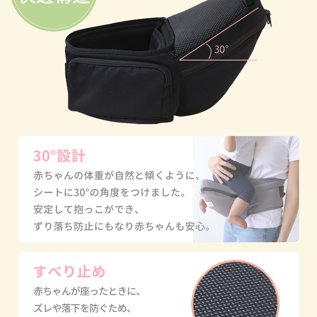 3WAY ヒップシート（ブラック）
