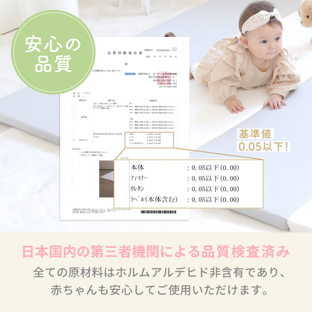 折りたたみプレイマット 200×140cm（ベージュ×ホワイト