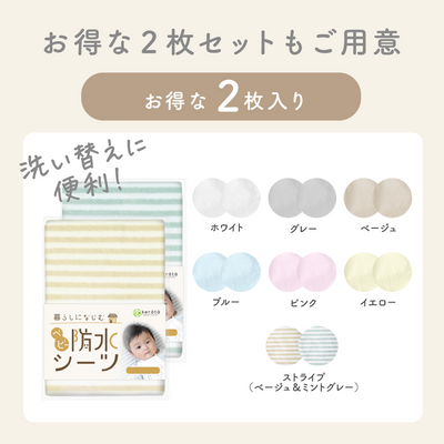 ベビー防水シーツ ベビーベッドサイズ 70×120cm 1枚（ブルー）