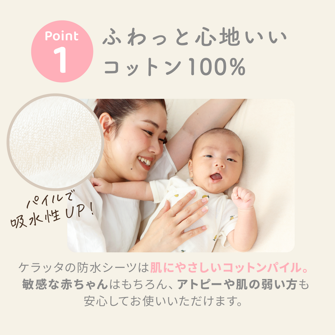 ベビー防水シーツ ミニ布団サイズ 60×90cm 2枚入り（ブルー【2枚